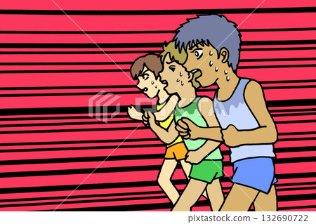 馬拉鬆的卡通風格插圖 132690722