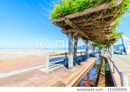 初秋時節，長崎縣雲仙市的足浴溫泉，Hot Foot 105 132690998