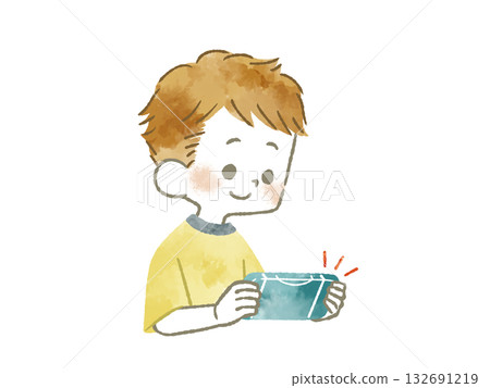 兒童遊戲 - 水彩畫 132691219