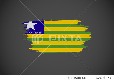 Piaul States Flags of Brazil with Artistic Brushstroke Effect. Piaul States Flags of Brazil with Artistic Brushstroke Effect. 132691465