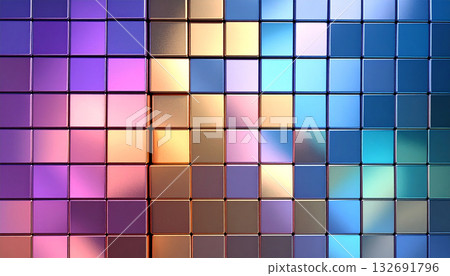 彩色瓷磚背景 132691796