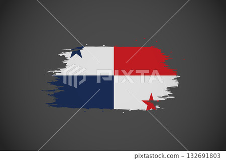 Panama Flag with Artistic Brushstroke Effect. 132691803