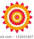 Marigold flower rangoli design for cultural celebration 132691807