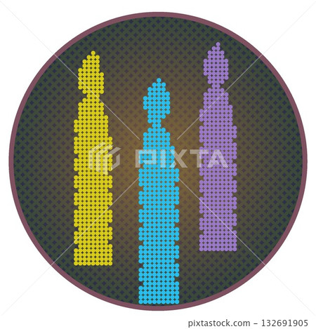 Three Christmas candle decorations Three Christmas candle decorations 132691905