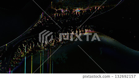 Glitch futuristic. Defective screen. Spectrum ink stream spill on broken lcd display. Glowing abstract techno blur black background. Glitch futuristic. Defective screen. Spectrum ink stream spill on broken lcd display. Glowing abstract techno blur black background. 132692157