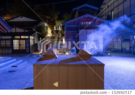 Kusatsu Onsen - Steam rising from the face bath in Ura-Kusatsu (Jizo area) 132692517