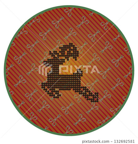 Round reindeer Christmas ornament Round reindeer Christmas ornament 132692581