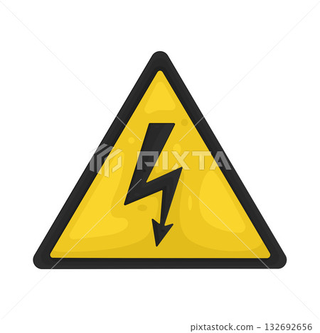 Illustration of high voltage sign 132692656