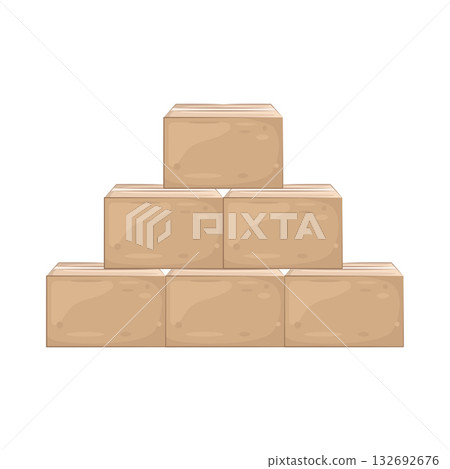 Illustration of stacked box 132692676