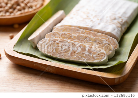 Tempeh made from fermented soybeans, Traditional Indonesian food, Healthy vegan Tempeh made from fermented soybeans, Traditional Indonesian food, Healthy vegan 132693116