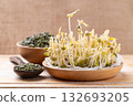 Mung bean sprouts, Organic vegetables, Food ingredient in Asian cuisine 132693205