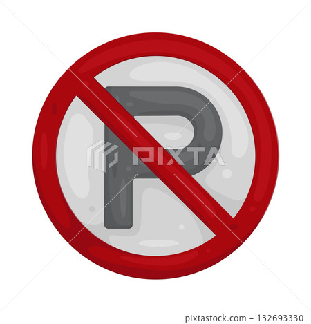 Illustration of no parking sign 132693330