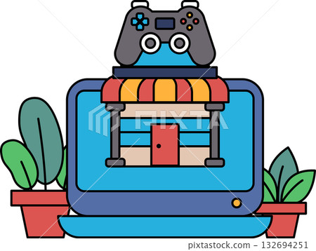 A computer monitor with a video game controller on top of it A computer monitor with a video game controller on top of it 132694251