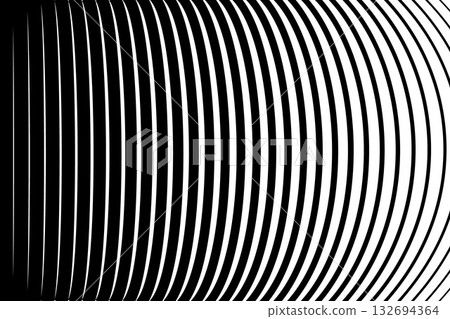 Striped gradient background with abstract gradation of thick and bold vertical lines. Geometric halftone parallel monochromatic bg. 132694364