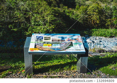 小瀧川河堤上石頭的說明 132694809