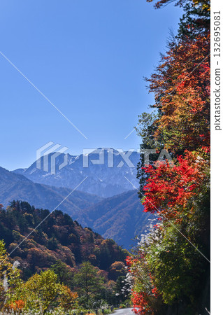 錦秋白山白川鄉白色道路 錦秋白山白川鄉白色道路 132695081