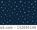 夜空背景，點綴著閃亮的金色星星（高檔包裝紙/卡片設計） 132695148