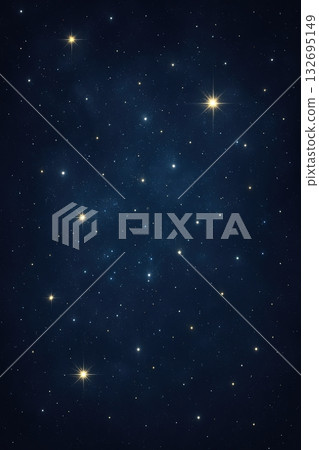 深邃的夜空背景，點綴著閃爍的金色星星（夢幻般的北歐風格） 132695149