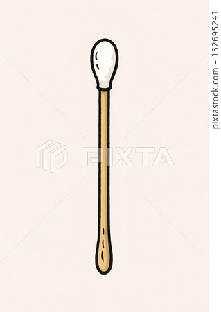 Cute hand-drawn earpick illustration 132695241