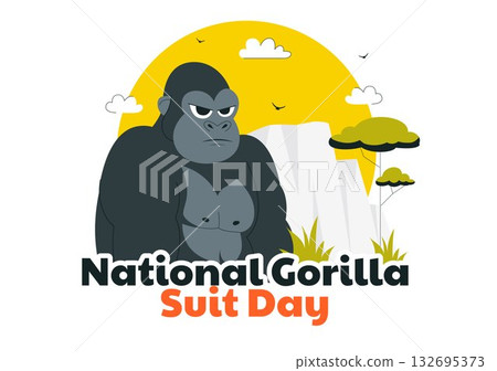 National Gorilla Suit Day Vector Illustration on January 31 Featuring a Gorilla Dressed in a Suit in a Flat Cartoon Style Background National Gorilla Suit Day Vector Illustration on January 31 Featuring a Gorilla Dressed in a Suit in a Flat Cartoon Style Background 132695373