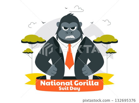 National Gorilla Suit Day Vector Illustration on January 31 Featuring a Gorilla Dressed in a Suit in a Flat Cartoon Style Background National Gorilla Suit Day Vector Illustration on January 31 Featuring a Gorilla Dressed in a Suit in a Flat Cartoon Style Background 132695376
