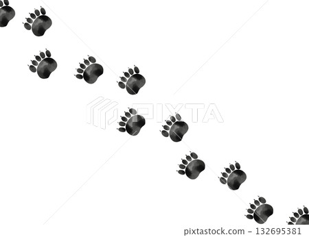 水彩風格的斜線熊腳印簡筆畫 水彩風格的斜線熊腳印簡筆畫 132695381