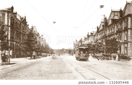 Old photo from 1923, Babasakimon Street, Marunouchi, Tokyo 132695446