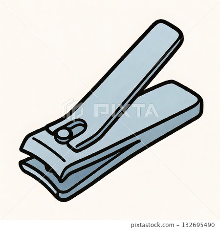 Cute illustration of metal nail clippers 132695490