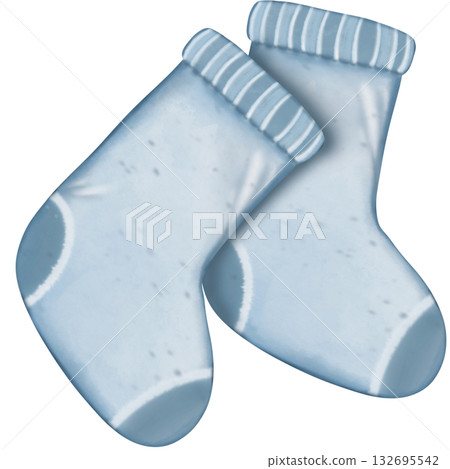 Winter holidays cozy decorations illustration set. holiday elements cute hand drawn decorations. Winter holidays cozy decorations illustration set. holiday elements cute hand drawn decorations. 132695542