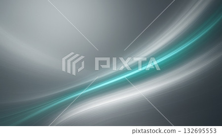 Abstract material with turquoise light flowing on a metallic background 132695553
