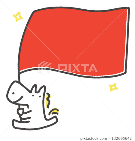 白馬奔騰,旗幟飄揚,新年素材 文字空間 頁邊距 白馬奔騰,旗幟飄揚,新年素材 文字空間 頁邊距 132695642