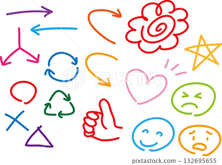 箭頭和符號圖標 132695655