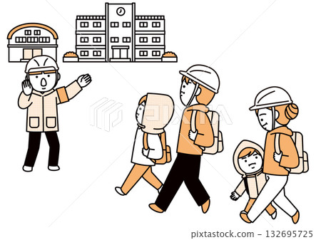 一家人前往疏散避難所 132695725