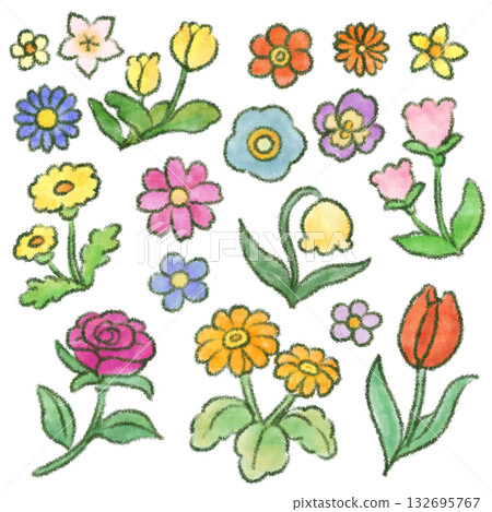 七彩花朵素材 七彩花朵素材 132695767