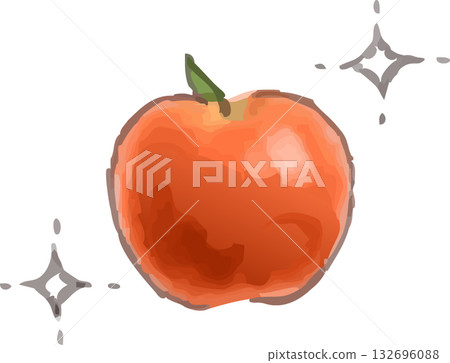 Cute hand-drawn watercolor apples/fruits/fruits 132696088