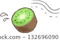 Cute hand-drawn watercolor kiwi fruit 132696090