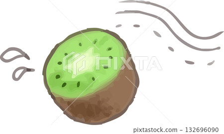 Cute hand-drawn watercolor kiwi fruit Cute hand-drawn watercolor kiwi fruit 132696090