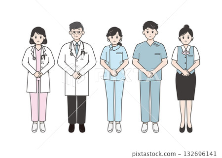 醫院工作人員面帶微笑的插圖 132696141