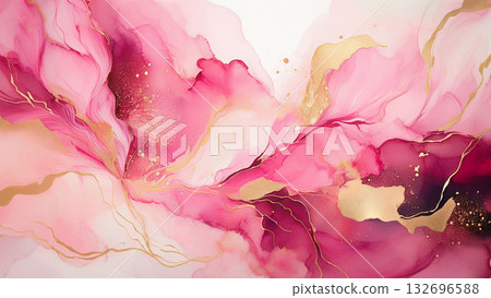 Pink and gold abstract background 132696588