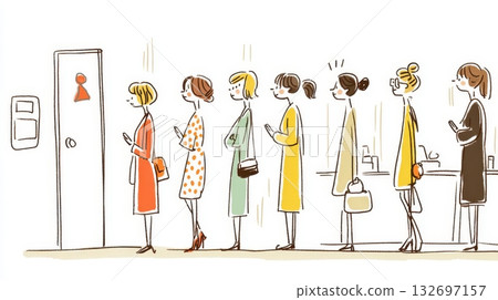 女洗手間排隊示意圖 132697157