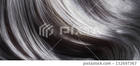 Flowing silver texture | Smooth and shiny abstract draped background 132697367