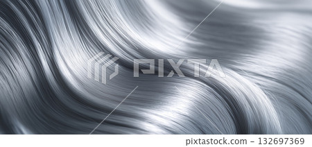 流動的銀色紋理 | 光滑閃亮的抽象垂墜背景 132697369