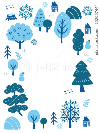 Hand-painted cute winter background material Hand-painted cute winter background material 132697444