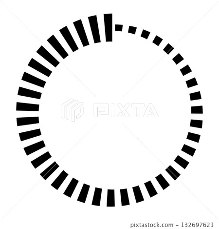 Circular Loading Progress Icon with Black Bars, loading spinner 132697621