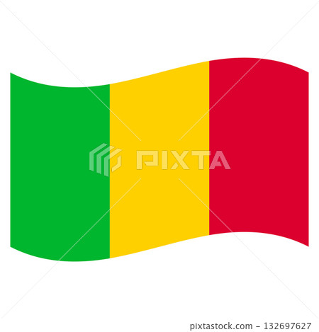 Mali national flag waving, symbolizing African pride and independence 132697627