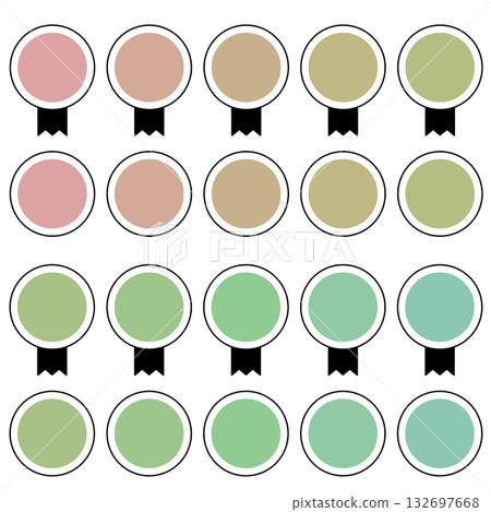 一套彩色獎牌圖標 132697668