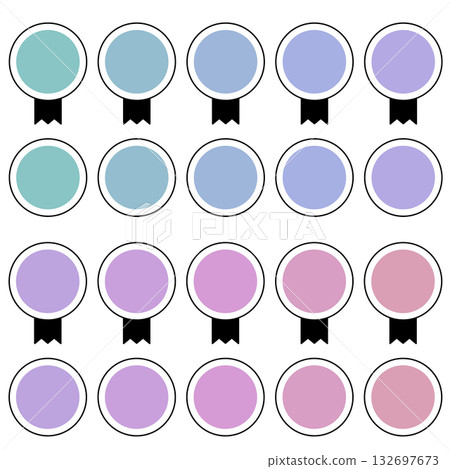 一套彩色獎牌圖標 132697673