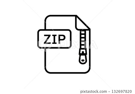 ZIP 檔案圖標，向量圖 132697820