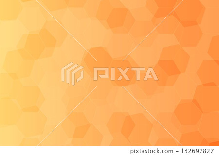 Overlapping hexagon shape pattern vector illustration in gradient orange and yellow colors. 132697827