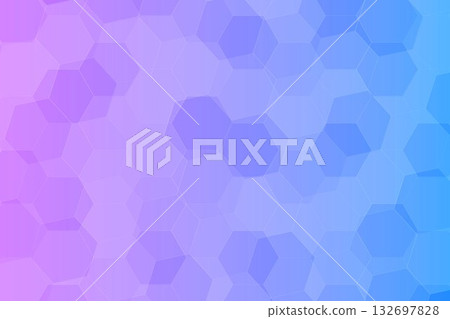 Hexagon pattern vector illustration in gradient blue and purple colors. 132697828